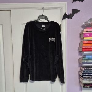 PINK Black Velour Sweatshirt